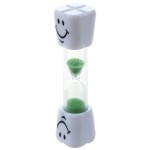 2 Minutes Smiling Face The Hourglass for Kids Toothbrush Timer Sand Clock, green sand